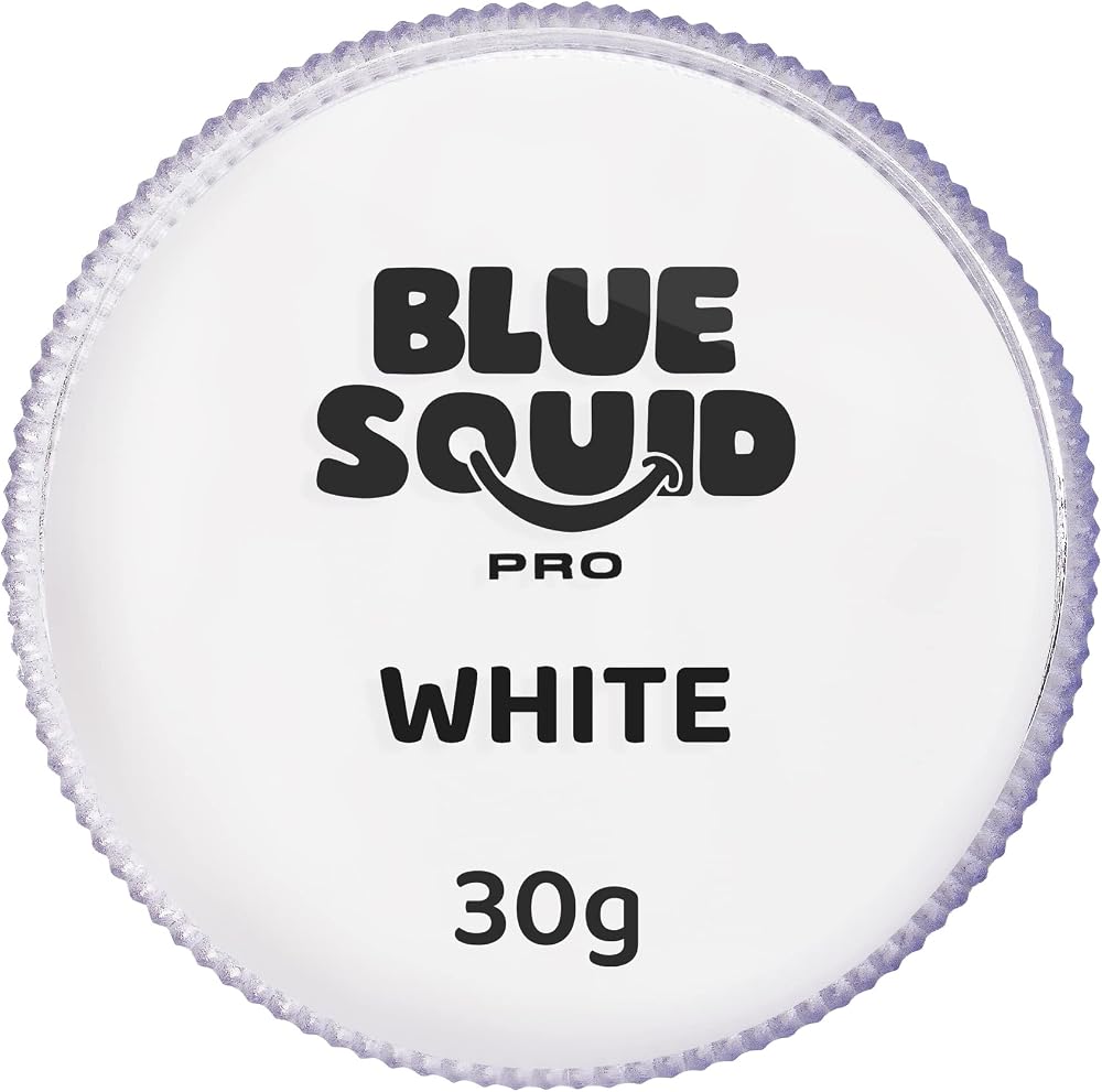 Blue Squid Classic White Face Paint 30g Professional Water Based Single Cake