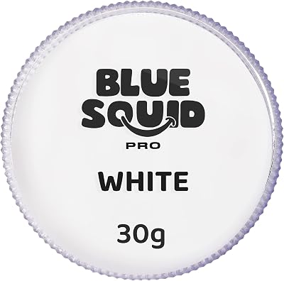 Blue Squid Classic White Face Paint 30g Professional Water Based Single Cake