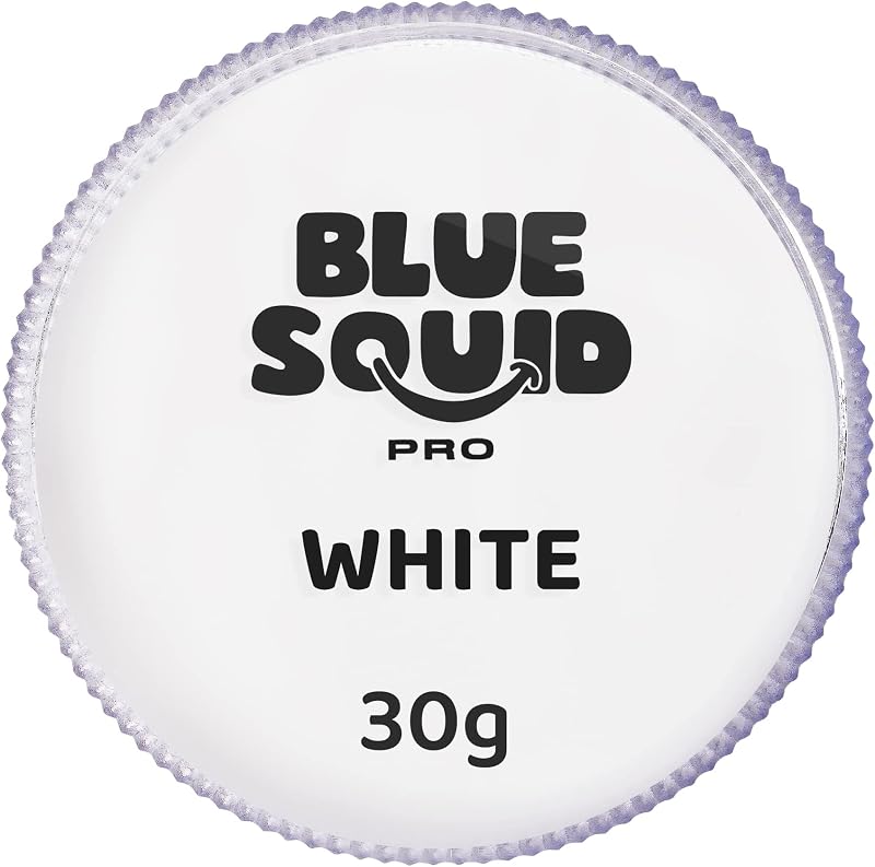 Blue Squid Classic White Face Paint 30g Professional Water Based Single Cake