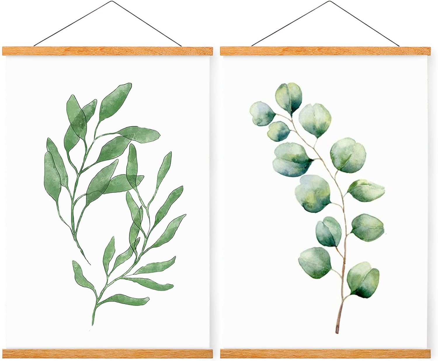 Wall Décor - WITCOLOR Magnetic Poster Hanger Frame, Teak Magnet Poster Frame for Posters, Kids Paintings, Photos, Maps, Scrolls, Picture, Canvas Works and Art Prints(2 Pack)