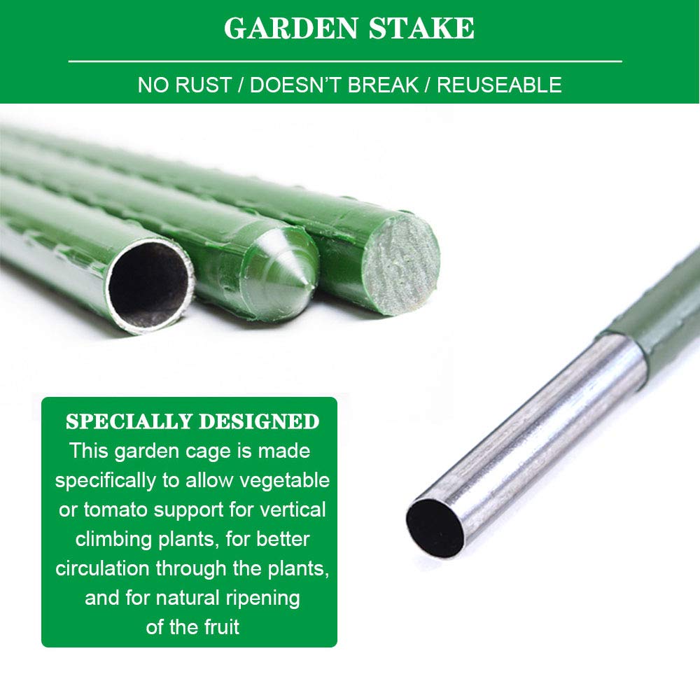 ZCINT 4 Ft Outdoor Garden Vegetable Cages for Climbing Plants, Large Obelisk Support with Adjustable Rings, Set of 4