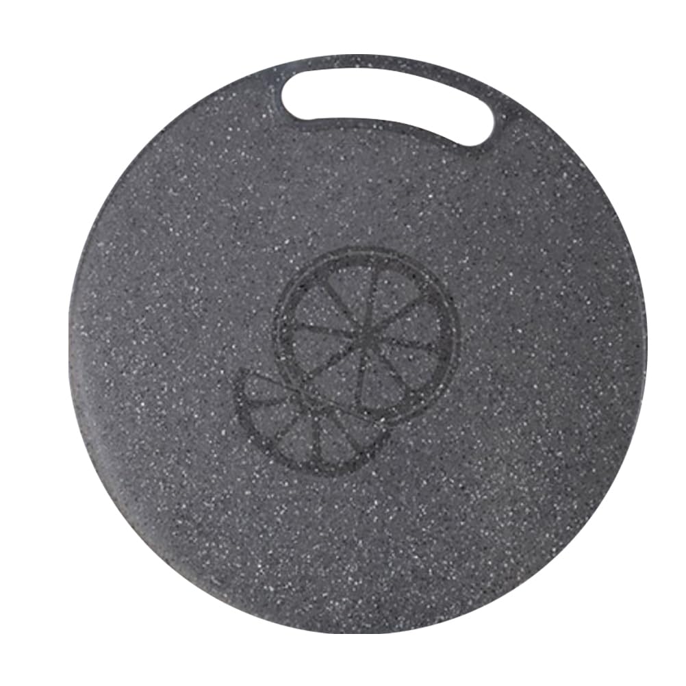 Cabilock 35Cm Round Plastic Cutting Board Imitation Marble Chopping Board for Vegetable Fruit Bread Cheese Kitchen Use