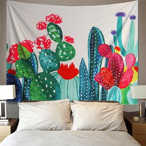 YIWINNER Cactus Tapestry Cactus Landscape Home Dorm Decor Wall Art (50''X60'', B)