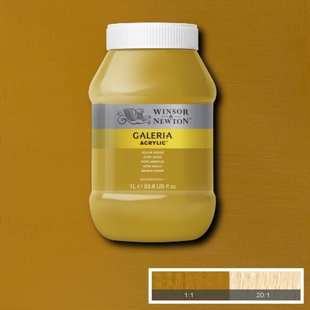 Winsor & Newton 2154744 Galeria Acrylic Paint, High Pigmentation, Non-fading, Butter Consistency, 1000 ml Pot - Yellow Ochre - Image 3
