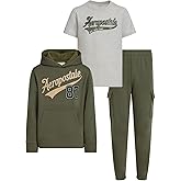 AEROPOSTALE Boys 3 Piece Outfit Set - Fleece Pullover Hoodie, Cargo Sweatpants, T-Shirt, Boys Activewear Set, Sizes 4-12