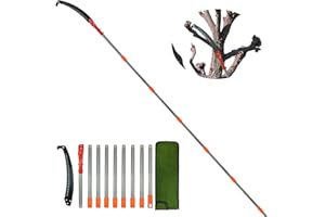 LICHTUND Pole Saws for Tree Trimming, Manual Pole Saws 13 Feet Extension Pole Tree Trimmer Cut Tree Branch Garden Tools Loppers Hand Pruning Saws for Sawing and Shearing