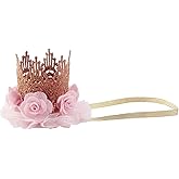Nishine Lace Crown Headband for Baby Girls Birthday Party Photography Gift (Pink)