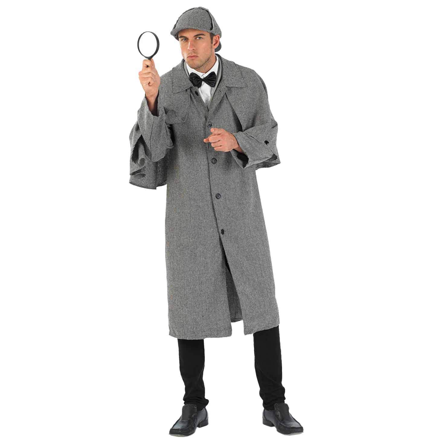 fun shack Mens Victorian Detective Costume Adults Historical Book Day Coat & Hat