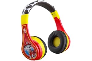 eKids Paw Patrol Kids Bluetooth Headphones, Wireless Headphones with Microphone Includes Aux Cord, Volume Reduced Kids Foldable Earphones for School, Home, or Travel (Marshall)