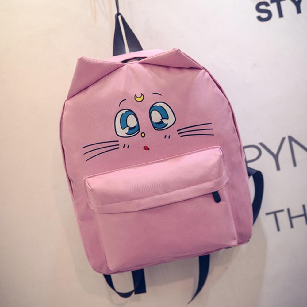 bestvech pink fashion women shoulder bag cat ear canvas cute school bags backpacks