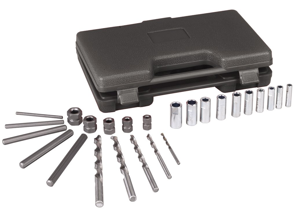 OTC 4651 Screw, Bolt, and Stud Extractor Set - 25 Piece - with Drill Bits and Guides