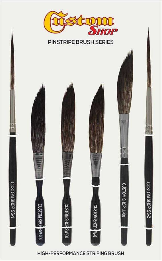Custom Shop Pinstriping Brush Master Set (Sword 0, 00, 000, Scroll 1 & 2, Long Liner 00