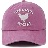 Tynqwegui Chicken Mom Hat for Women, Adjustable Embroidered Cotton Baseball Cap