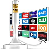 HIDB Indoor TV Antenna for Smart TV, Digital tv Antenna for Local Channels | OTA HD TV Antenna Indoor with Long Range Reception &amp; 10ft Cables, Strong Magnetic Base, Easy Installation, Support 4K 1080P