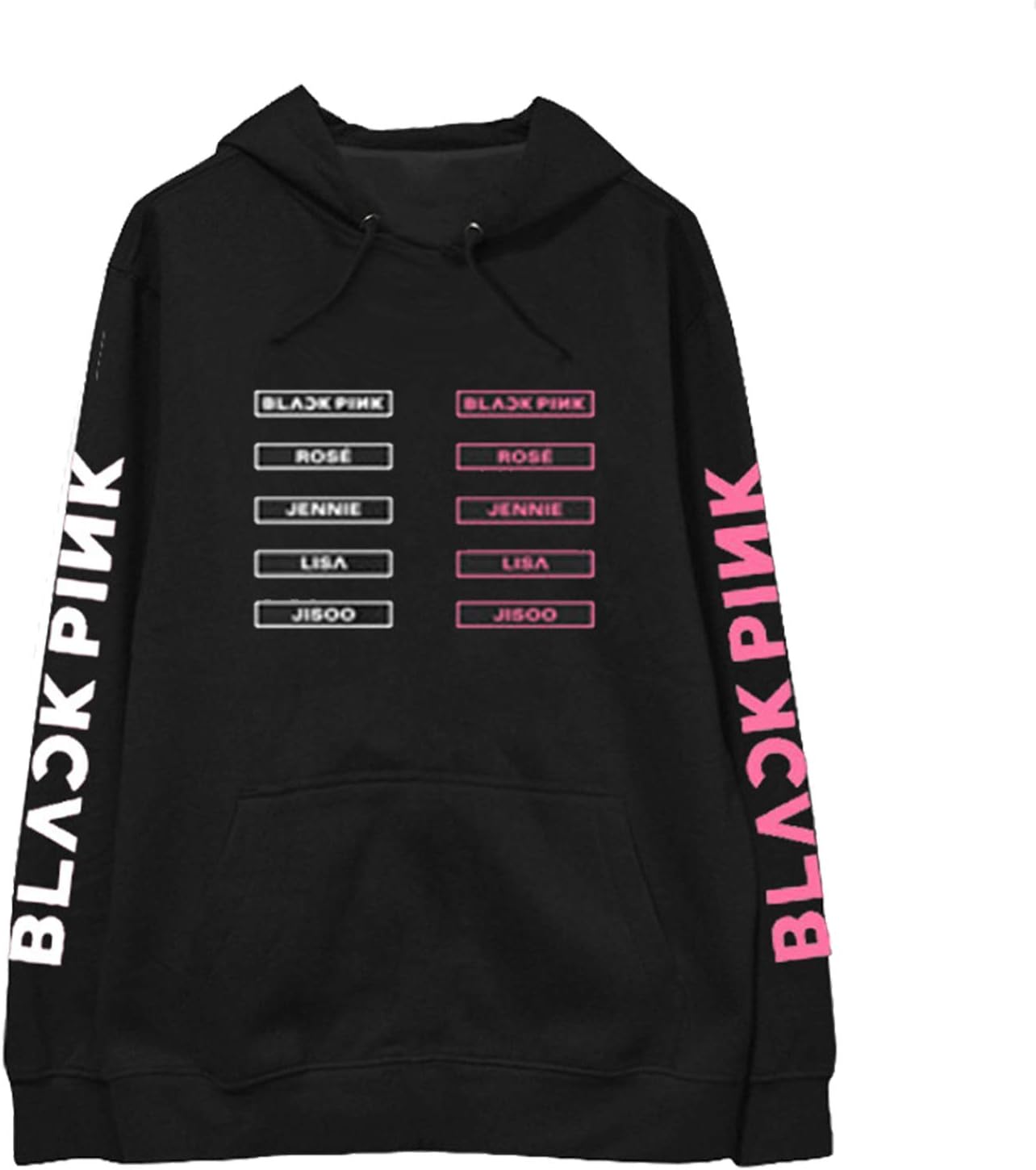 babyhealthy Kpop Hoodie Jisoo Jennie Rose Lisa Black Long Sleeve Sweatshirt Pullover