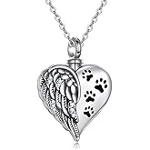 YFN Urn Necklaces for Ashes Sterling Silver Heart Urn Necklaces for Ashes Cremation Memory Jewelry for Women Men