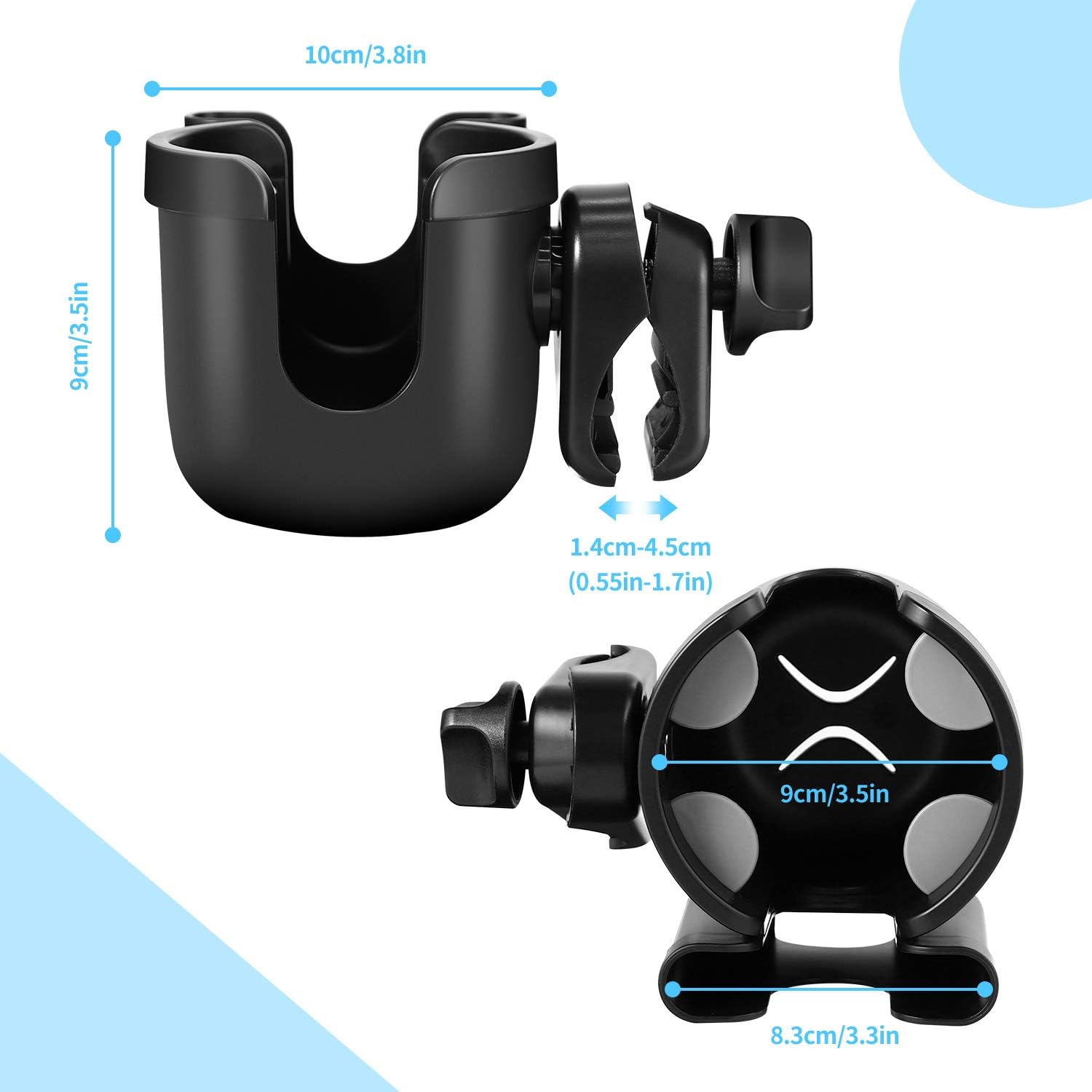 Roinaee Wheelchair Cup Holder with Phone Holder, 2 in 1 Walker Cup Holder, Stroller Cup Holder,Bike Cup Holder, Cup Holder for Walker,Wheelchair,Bike,Stroller: Automotive