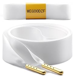 WEGOODZF Ribbon Satin Sneakers Shoelaces: 2 Pair
