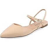Journee Women's Martine SuperNatural Shades Tru Comfort Foam Wide Width Buckle Pointed Toe Flats