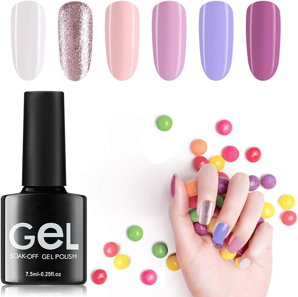 Gel Nail Polish Set, Yungsio Gorgeous Colors For Nail Art, Soak Off UV Led Gel Polish Kit