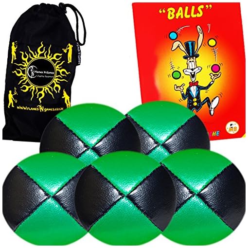 5x Pro Thud Juggling Balls - Deluxe (LEATHER) Professional Juggling Ball Set of 5 + Mister Babache Ball Juggling Book of tricks, and Fabric Travel Bag! - Image 7
