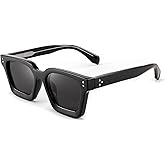 FEISEDY Sunglasses Men Women Polarized, Chunky Square Thick Frame, Rectangle UV400 Shade Sun Glasses B2396