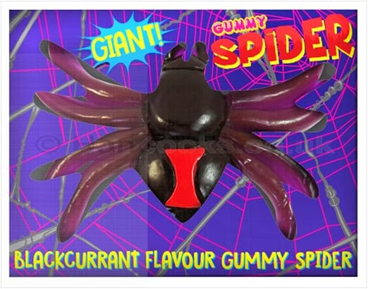 Giant Gummy Spider Sweet - 500g - Blackcurrant Flavour - Perfect for