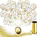 Gold Confetti Balloons 12 inch - Balloons with Confetti Inside - Bachelorette Decorations - Wedding Party Supplies - Clear Latex Balloons - Prefilled Confetti Dots - 24 Gold Balloons (Clear)
