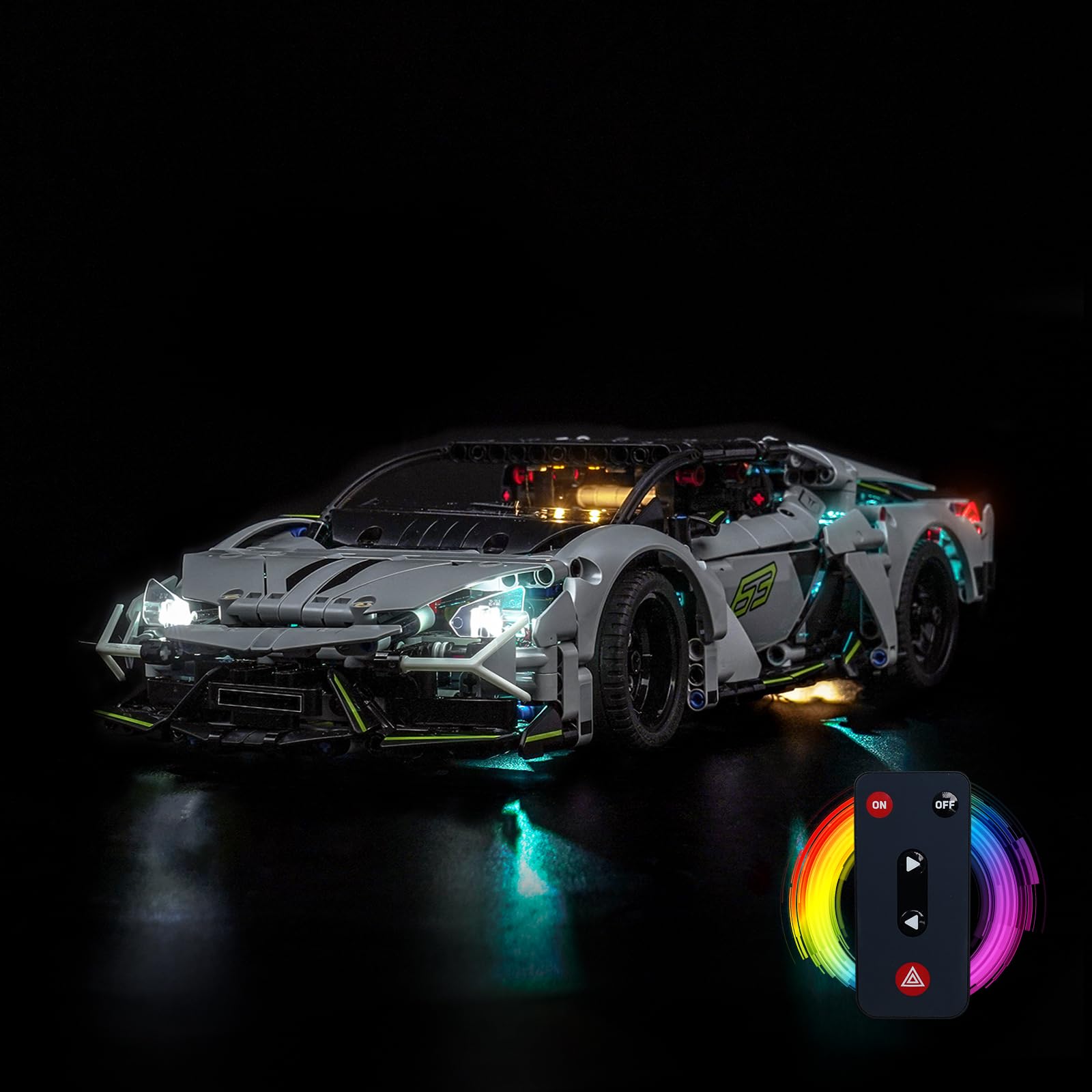 Remote Control Led Light Set Compatible with Lego 42214 L amborghini Revuelto Super Sports Car (No Model), Decoration Lighting Set Compatible with Lego 42214 Creative Toys