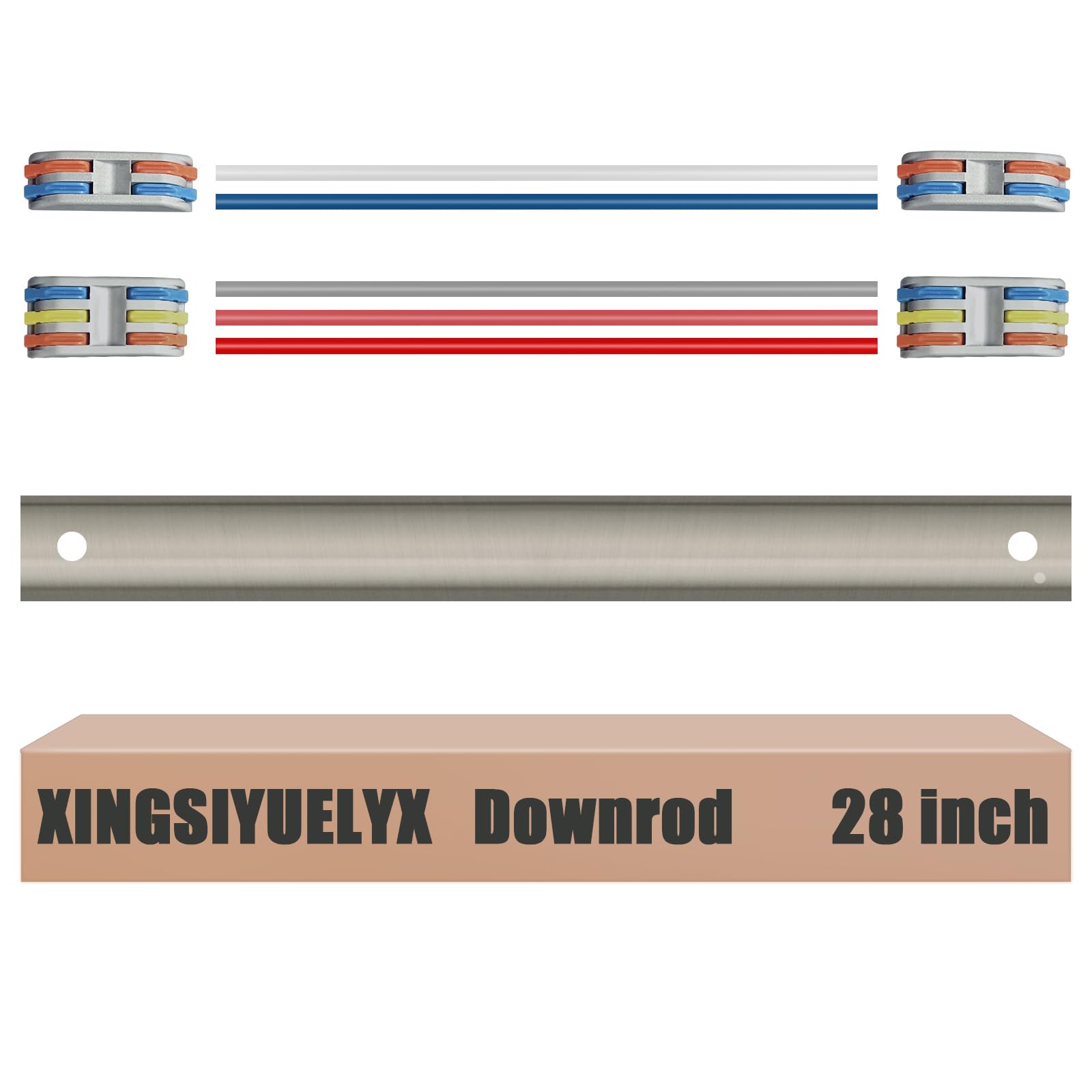 xingsiyuelyx 28" ceiling fan downrod, ?1 outside diameter? black extended downrod, including 4 wire