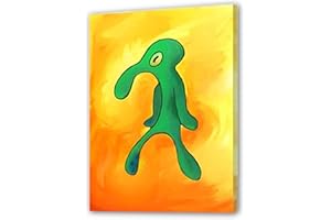 Gwindrise Bold-and-Brash Squidward Painting: 12x16-Inches Wrappse Canvas, Vibrant, Waterproof, and Fade-Resistant - Squidward Wall Art – Perfect Funny Gifts for Home Decor Enthusiasts!