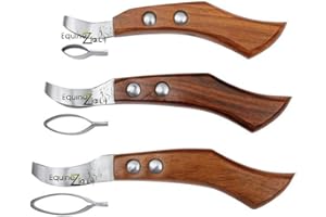 Equinez Tools Farrier Loop Knives Hoof Knife-Premium Hoof Care Tool for Professional Farriers,Ergonomic Design for Easy Hoof Trimming, 3PC Set for Precision Hoof Grooming and Maintenance
