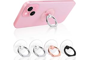 Jsoerpay Cell Phone Ring Holder, Transparent Ring Holder 360°Rotation Finger Ring Stand, Clear Cell Phone Kickstand Compatible with Most of Phones, Tablet and Case, (2Silver+1Black+1Rose Gold)
