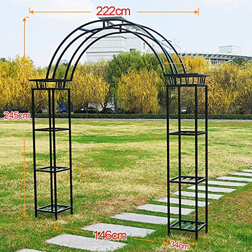 LXLH Bogen für Pflanzen, Torbogen für Garten, Gartenbogen mit Blumentopfständer, 222 cm x 34 cm x 245 cm, Unterstützung… – Bild 7