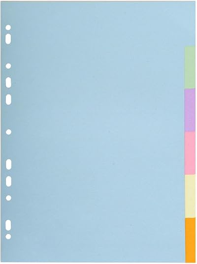 Exacompta 1606E Forever Collection 6-Part Dividers A4 Recycled 170gsm Pastel