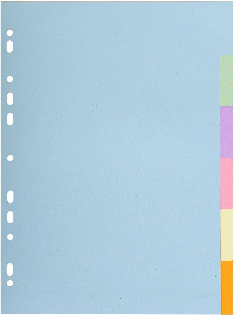 Exacompta 1606E Forever Collection 6-Part Dividers A4 Recycled 170gsm Pastel