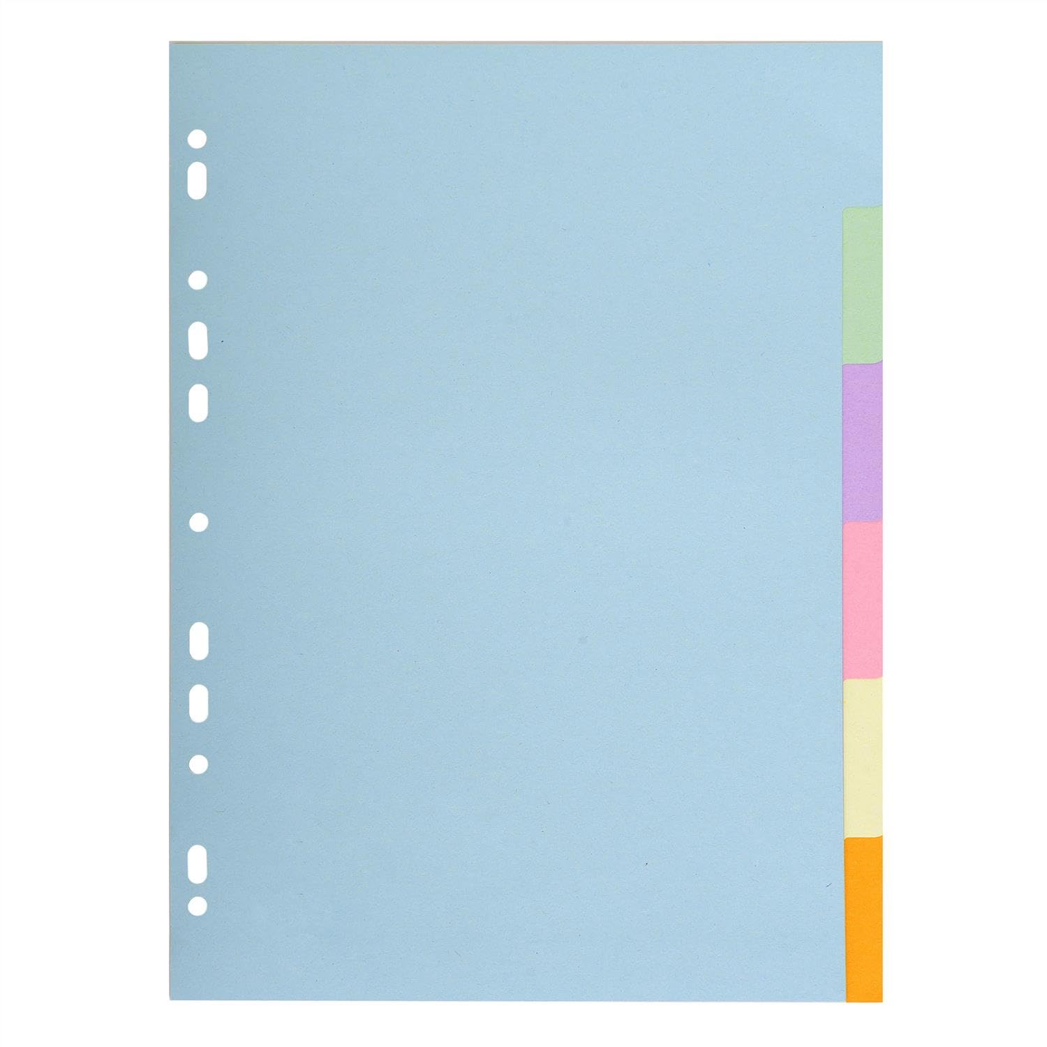 Exacompta - Ref 1606E - Forever Collection - 6-Part Plain Dividers, Suitable for A4 Documents, 100% Recycled 170gsm Card, Pre-Punched - Assorted Pastel Colours