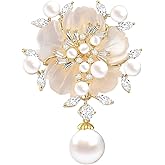 EMEGCY Flower Brooches for Women Girls Rhinestone Brooches Lapel Pins Hat Pins Birthday Gifts Jewelry Gifts for Mom Wife