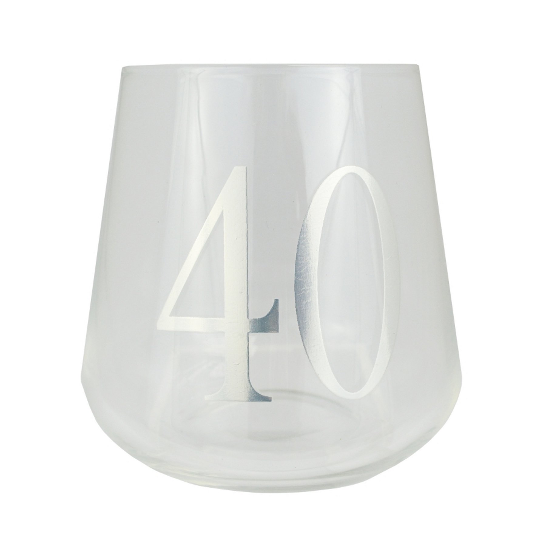 Celebrate In Style Stemless 40, Birthday Wrapped, Engraved Wine Glass, Personalised Gift