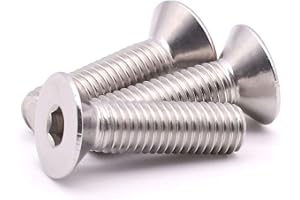 ROYCEMART #10-24 x 3/4 inch Flat Head Socket Cap Screws 50 PCS, Countersunk Head, Allen Hex Drive, 304 Stainless Steel 18-8, Full Machine Thread, Bright Finish