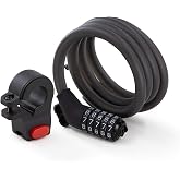 Segway Ninebot Password Cable Lock for Bikes and Scooters, Black