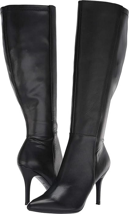 nine west black leather knee high boots
