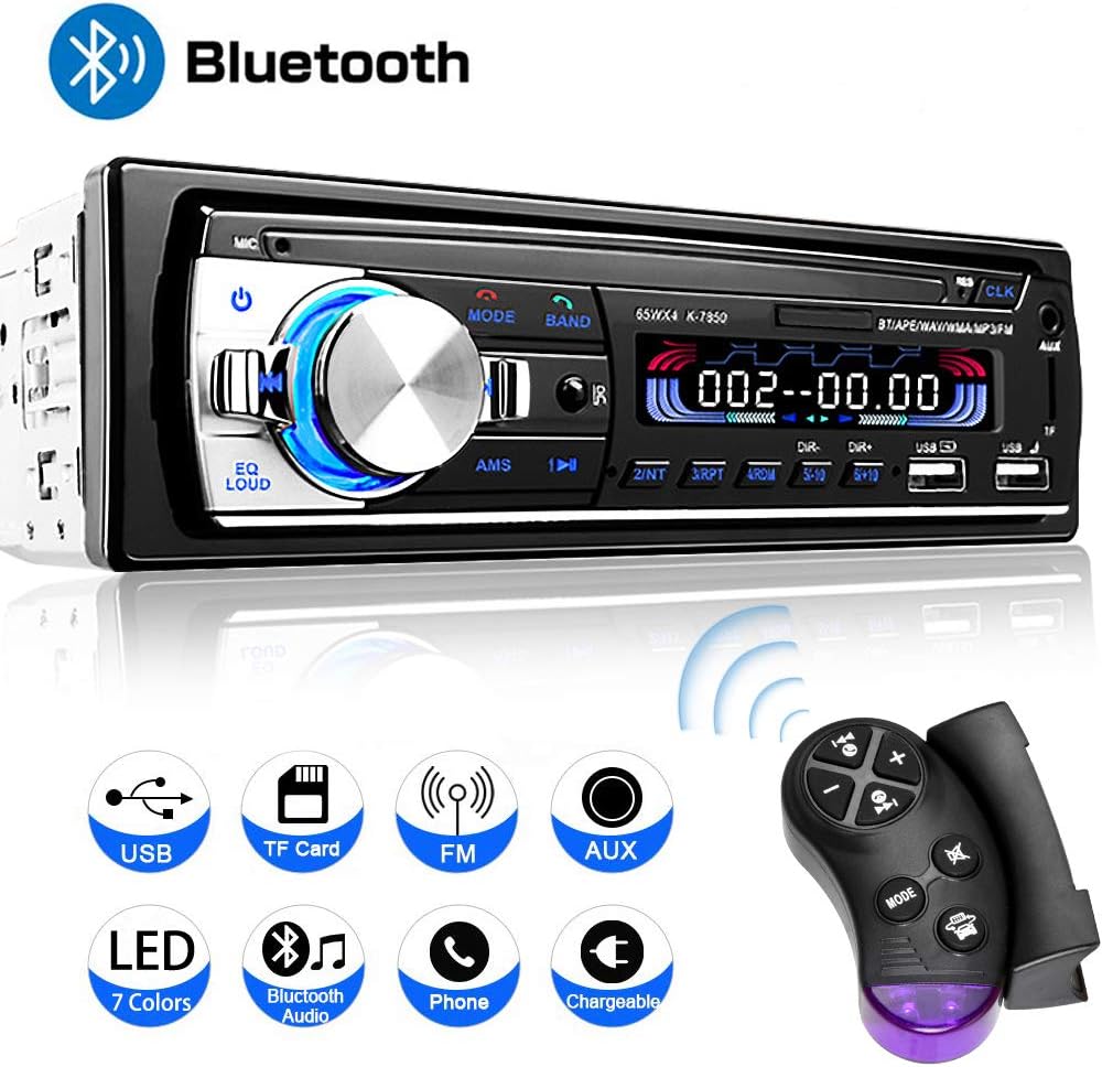 Wysgvazgv Car Radio Audio with 2 USB Port Bluetooth Car Stereo 4 x 65W