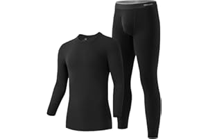 DAVID ARCHY Men's Fleece Thermal Underwear Set Winter Base Layer Set Super Warm Top and Bottom Long John
