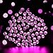 Qedertek Solar String Light, 33ft 100 LED 8 Modes Light Sensor Control Waterproof Decorative Ambiance Light for Patio, Lawn, Garden, Fence, Balcony, Party, Holiday, Christmas Decorations(Pink)