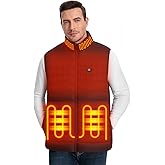SIMQELLI Men's Lightweight Heated Vest, 3 Heating Levels 4 Heating Zones Outdoor Recreation Vests with 10000mAh Battery Pack