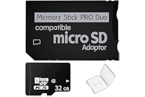 64GB Memory Stick Pro Duo with Adapter, High Speed Micro SD to MS MagicGate Card for Sony PSP Consoles and Digital Cameras