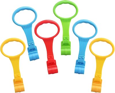 JoyPlus 6Pcs Baby Ring Pull Up Rings for Crib Stroller Walker Multi-Color