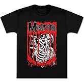 Misfits Shirt Novelty Rock Band Concert Short Sleeve for Women Death Comes Ripping Band Logo Graphic T-Shirt Unisex Black