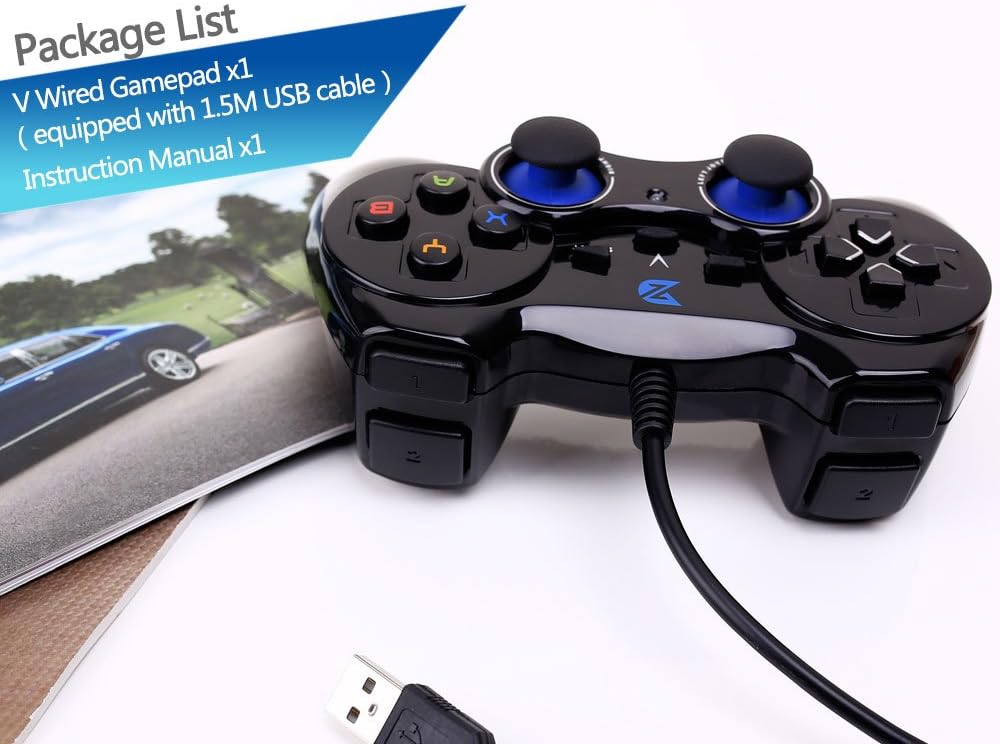 ZD-V+ USB Wired Gaming Controller Gamepad for PC/Laptop Computer(Windows XP/7/8/10) & PS3 & Android & Steam - [Black]: Computers & Accessories
